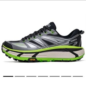 NEW! Hoka U Mafate Speed 2 Green and Black Running Shoes W/ Vibram Soles